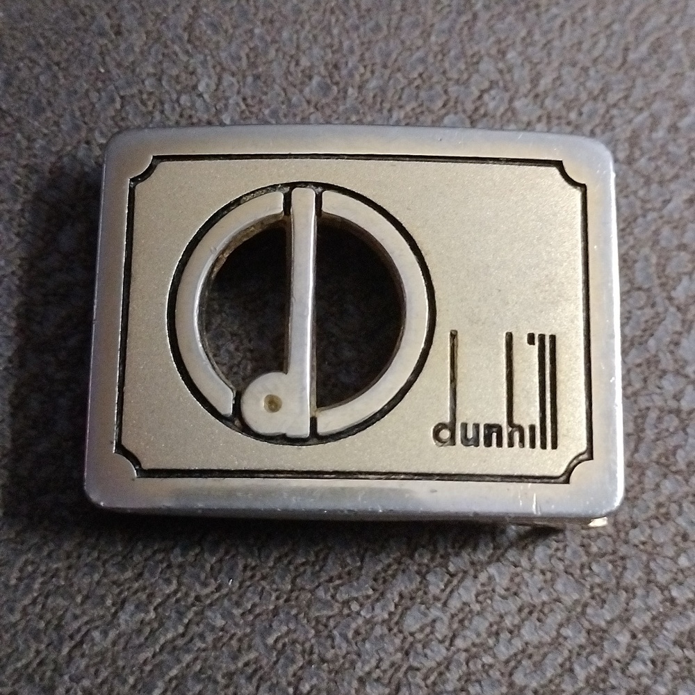 Vintage Dunhill Two Tone Belt Buckle with leather belt